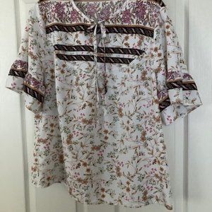 Shein Curve Multi Color Floral Blouse